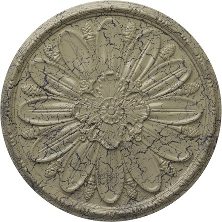 Ekena Millwork Fairfax Ceiling Medallion, Hand-Painted Castle Stone Crackle, 29 7/8"OD x 1 3/8"P CM29FACSC